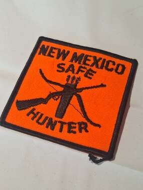Vintage New Mexico Safe Hunter Patch Hunting Safety Rifle Bow Arrow 4.5 Inch